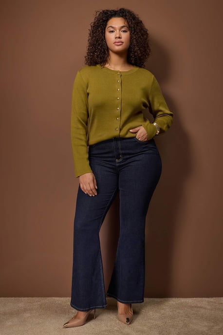 Trendyol Curve Dam Grön Enfärgad Lång Regular fit Plus size Koftor - Image 6