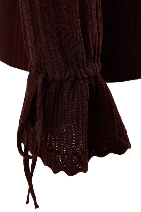 Trendyol Curve Dam Vinröd Enfärgad Lång Figursydd Plus size Koftor - Image 5