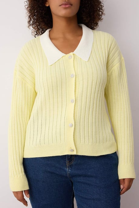 Trendyol Curve Dam Gul Enfärgad Lång Regular fit Plus size Koftor - Image 2