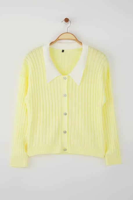 Trendyol Curve Dam Gul Enfärgad Lång Regular fit Plus size Koftor - Image 4