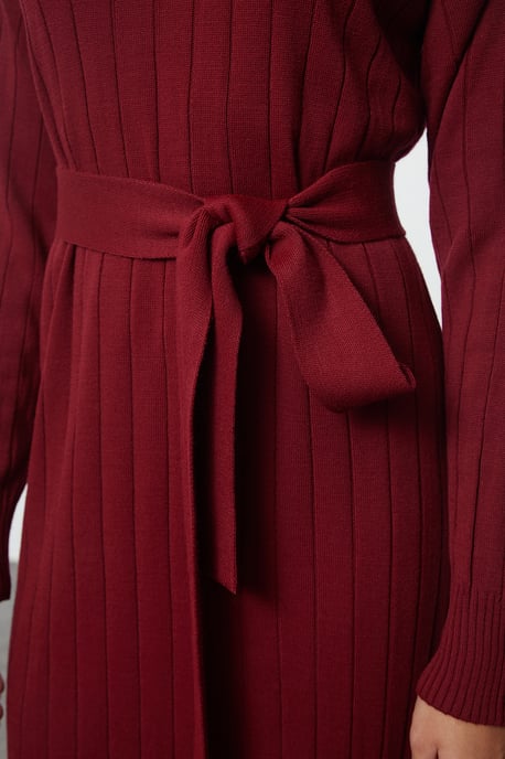 Trendyol Modest Dames Bordeaux Effen Maxi Lang Casual Recht Modest Jurken - Image 3