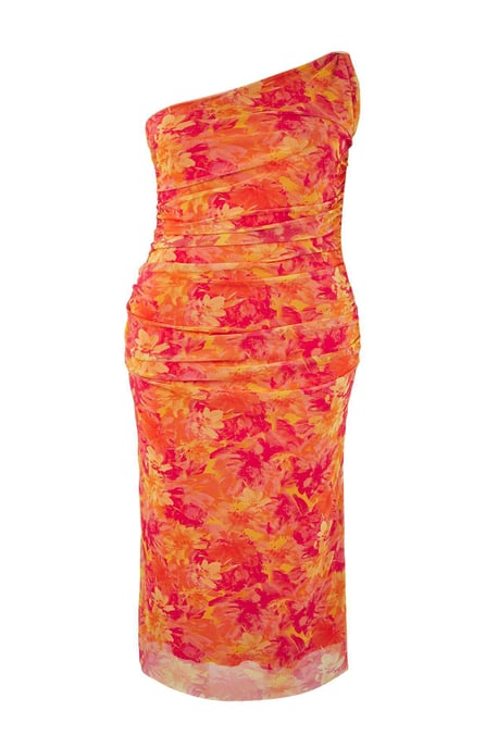 Trendyol Curve Dam Orange Enfärgad Maxi Ärmlös Fest Bodycon Plus size Klänning - Image 4