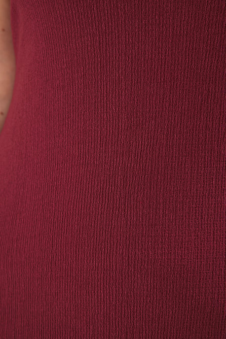 Trendyol Curve Dam Vinröd Enfärgad Maxi Ärmlös Casual A-linje Plus size Klänning - Image 2