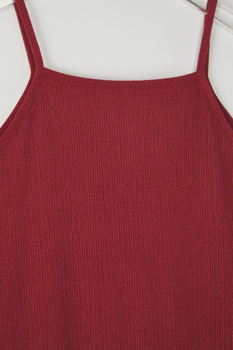 Trendyol Curve Dam Vinröd Enfärgad Maxi Ärmlös Casual A-linje Plus size Klänning - Image 5