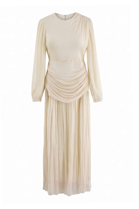 Trendyol Modest Dames Ecru Effen Maxi Lang Stijlvol/Avond Skater Modest Avond Jurken - Image 4