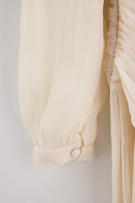 Trendyol Modest Dames Ecru Effen Maxi Lang Stijlvol/Avond Skater Modest Avond Jurken - Image 5