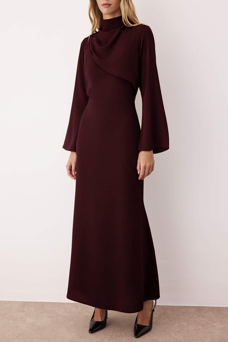 Trendyol Modest Dames Bordeaux Effen Maxi Lang Casual A-lijn Modest Avond Jurken - Image 2
