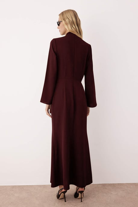 Trendyol Modest Dames Bordeaux Effen Maxi Lang Casual A-lijn Modest Avond Jurken - Image 3