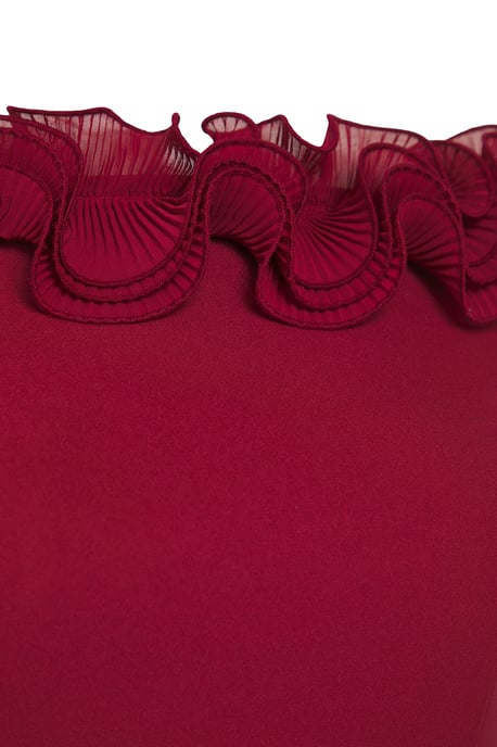 Trendyol Curve Dam Vinröd Enfärgad Maxi Ärmlös Elegant/Kväll A-linje Plus size Klänning - Image 5