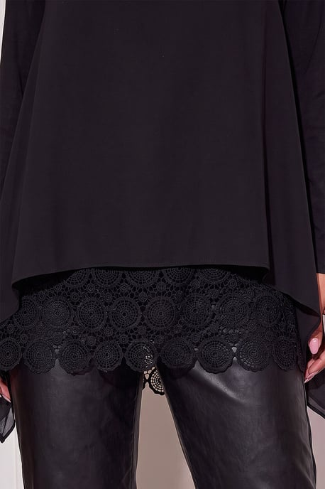 Lace Hem Overlay Tunic Top - Image 4
