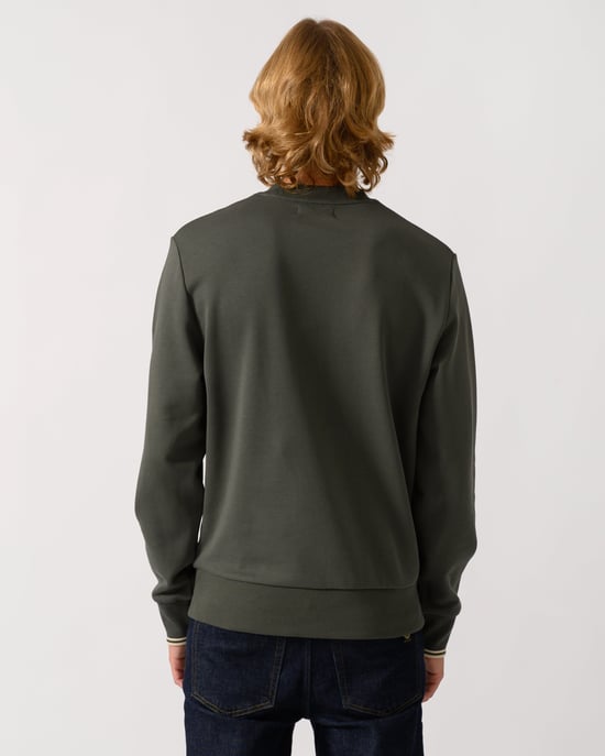 Regular Fit Long Sleeve Sweatshirt in Olive - Image 2