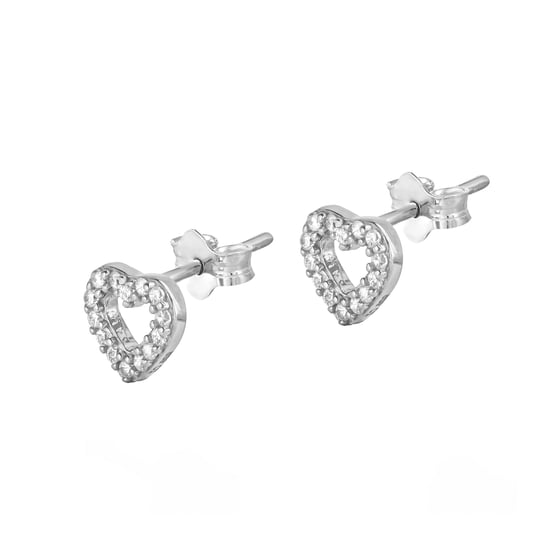 Tiny Heart CZ Pendant Necklace & Stud Earring Set - Image 4