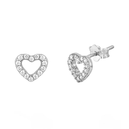 Tiny Heart CZ Pendant Necklace & Stud Earring Set - Image 5