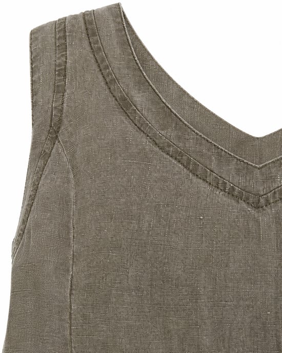 Washed V-Neck Panelled Midi Dress - Image 4