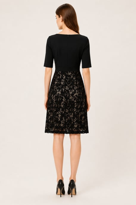 Lace Panel Fit-and-Flare Dress - Image 3