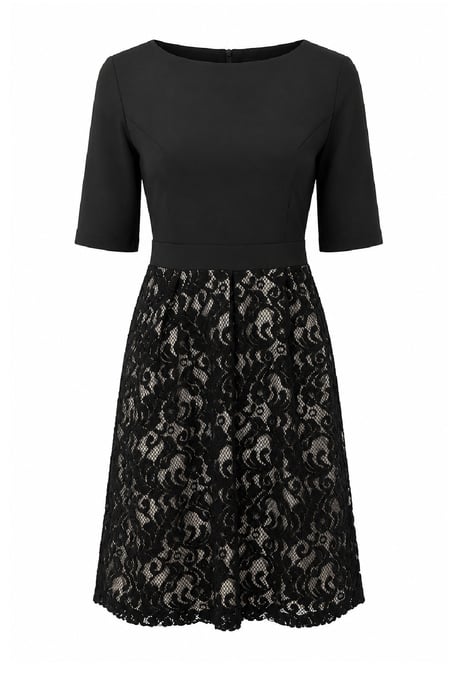Lace Panel Fit-and-Flare Dress - Image 4