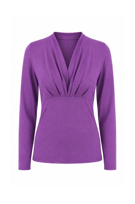 Gevormde top met V-hals en draperie - Image 4
