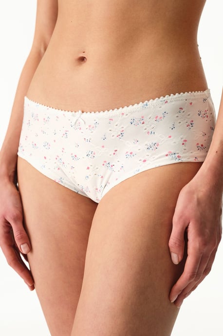 Broken Eyelet Floral High-Waist Boyshort Briefs - Image 1