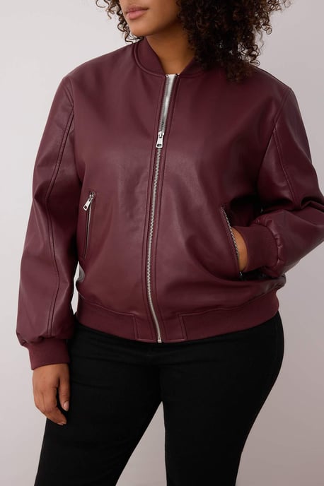 Trendyol Curve Dam Vinröd Enfärgad Lång Regular fit Plus size Kappor - Image 2