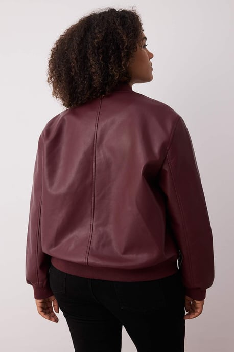 Trendyol Curve Dam Vinröd Enfärgad Lång Regular fit Plus size Kappor - Image 3