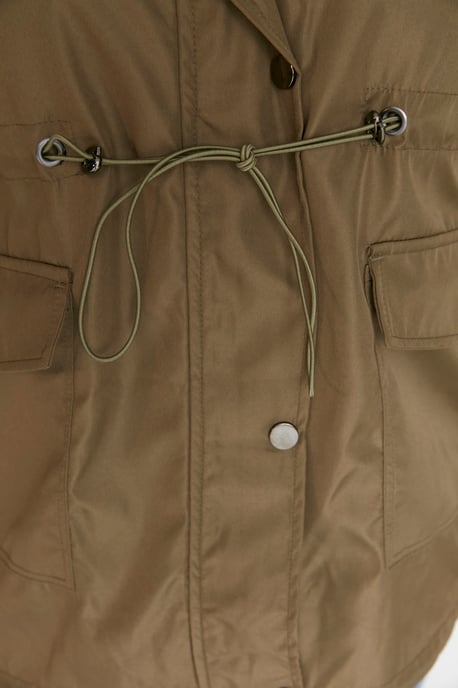 Trendyol Curve Dam Khaki Enfärgad Lång Regular fit Plus size Kappor - Image 3