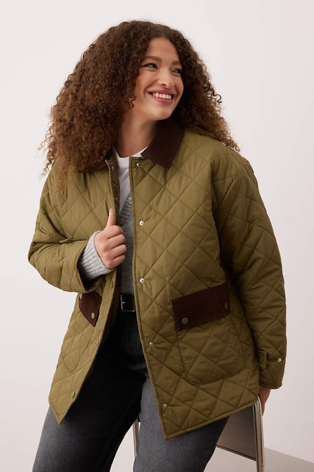 Trendyol Curve Dam Khaki Enfärgad Lång Regular fit Plus size Kappor - Image 1