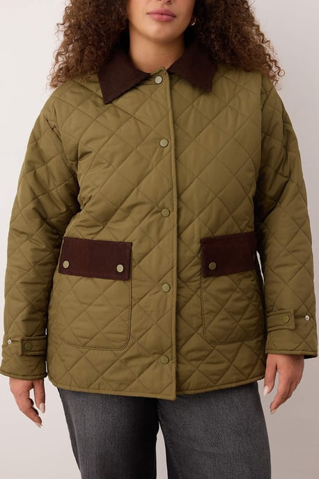 Trendyol Curve Dam Khaki Enfärgad Lång Regular fit Plus size Kappor - Image 3