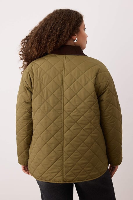 Trendyol Curve Dam Khaki Enfärgad Lång Regular fit Plus size Kappor - Image 4