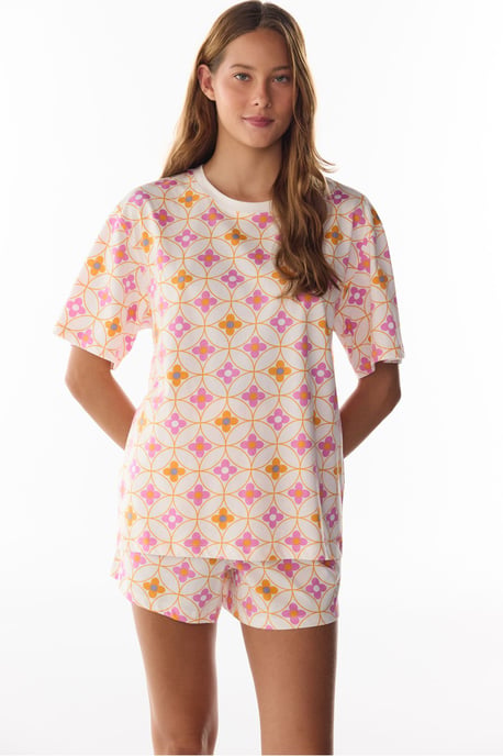 Flora Floral Short Sleeve Shorts Pajama Set - Image 1