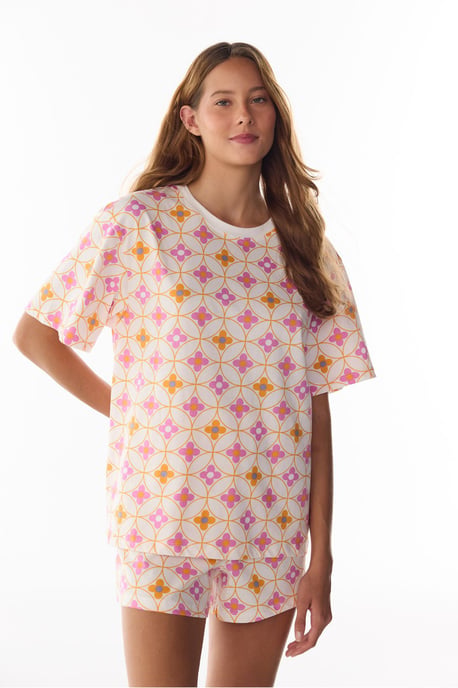 Flora Floral Short Sleeve Shorts Pajama Set - Image 2