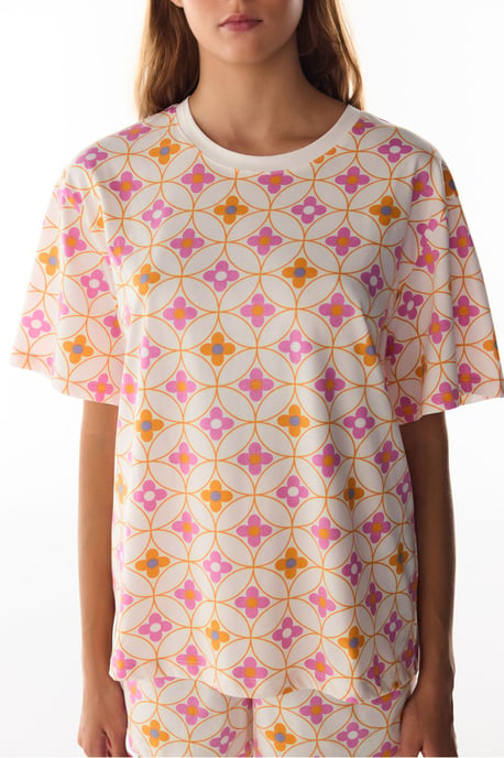 Flora Floral Short Sleeve Shorts Pajama Set - Image 3