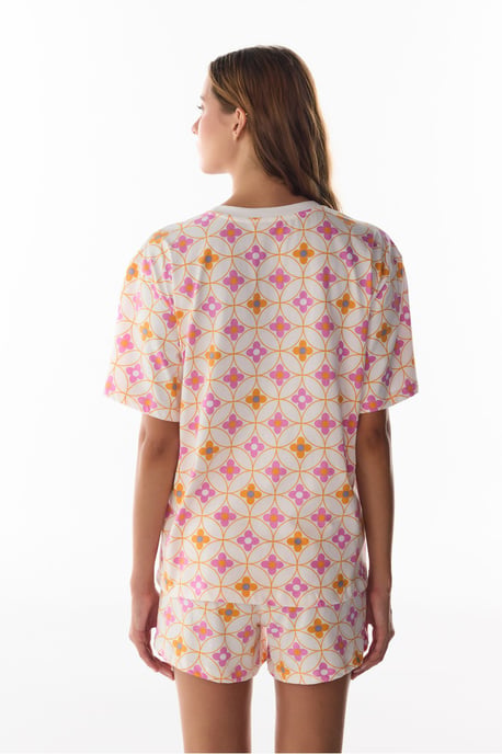 Flora Floral Short Sleeve Shorts Pajama Set - Image 4