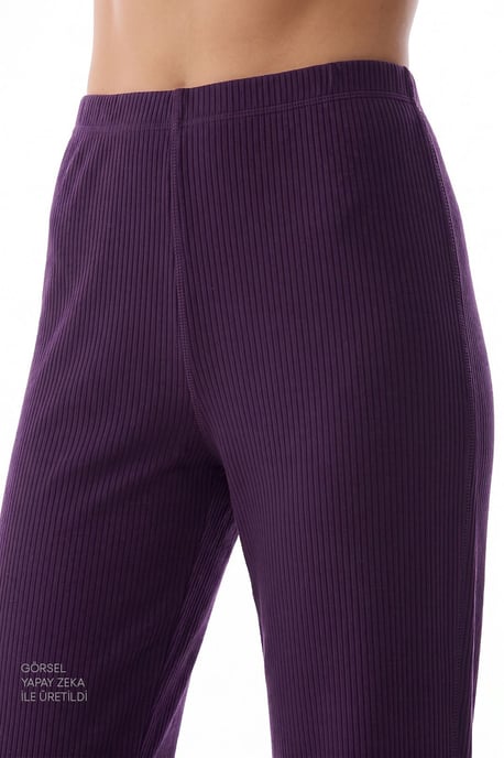 Midnight Mood Ribbed Long Sleeve Pajama Set - Image 5