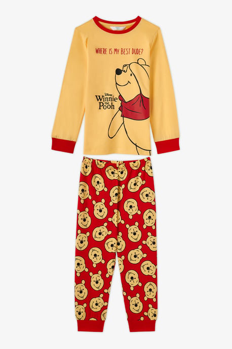 Girls' Winnie The Pooh Cotton Short Sleeve Pajama Set - Image 1