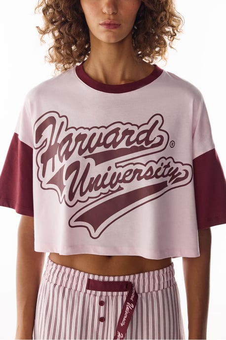 Harvard Graffiti Pattern Short Sleeve Shorts Pajama Set - Image 4