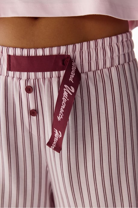 Harvard Graffiti Pattern Short Sleeve Shorts Pajama Set - Image 5