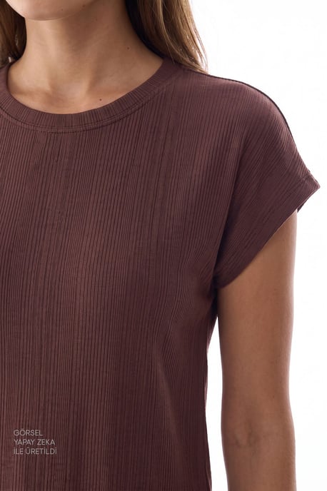 Sleep Mode Ribbed Long Pajama Set With Short Sleeves - Image 3