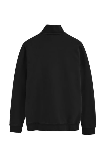 Zwarte sweater met rits, hoge kraag en geborduurd Rigby Go-logo - Image 2