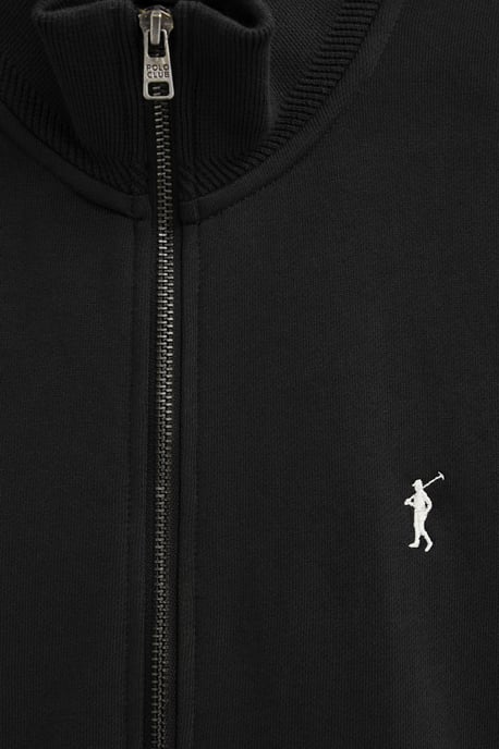 Zwarte sweater met rits, hoge kraag en geborduurd Rigby Go-logo - Image 3