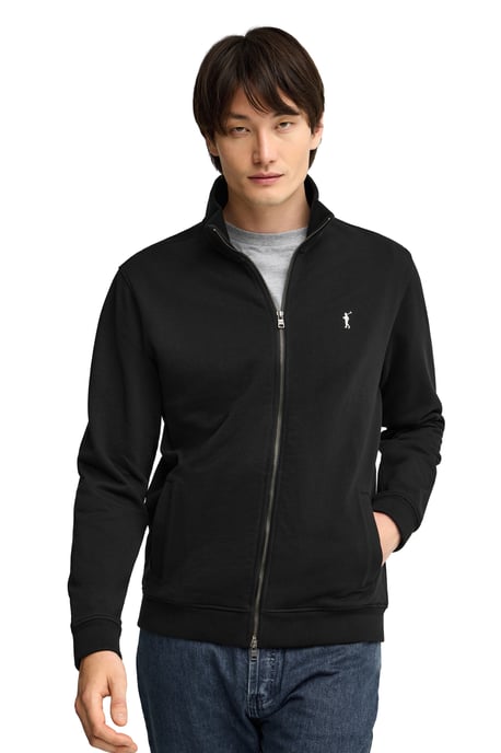 Zwarte sweater met rits, hoge kraag en geborduurd Rigby Go-logo - Image 4