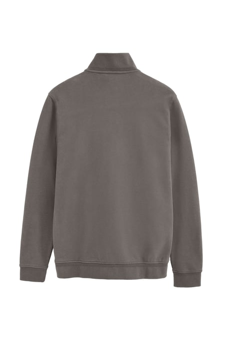 Asfaltgrijze sweater met rits, hoge kraag en geborduurd Rigby Go-logo - Image 2
