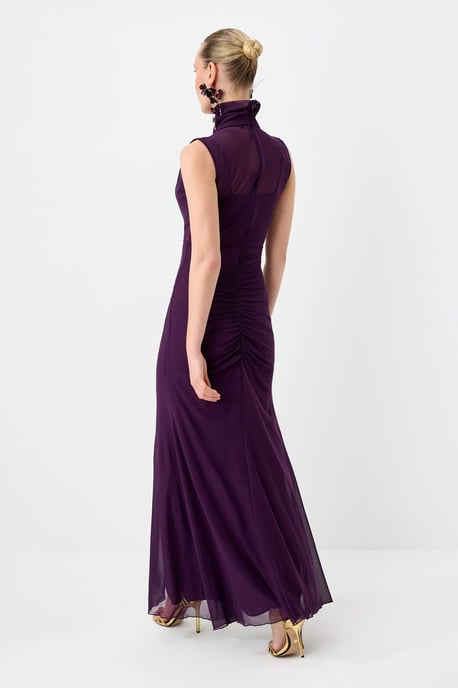 TRENDYOLMİLLA Women's Purple Plain Maxi Sleeveless Graduation / Prom Mermaid Evening & Prom Dress - Image 3