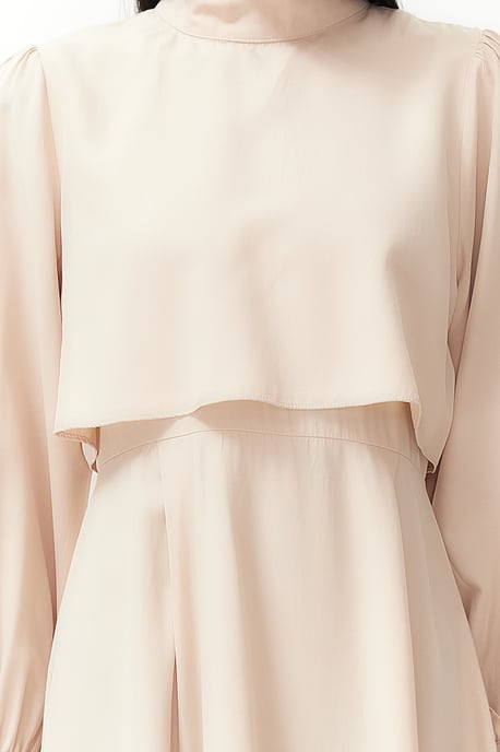 Trendyol Modest Dames Beige Effen Maxi Lang Casual A-lijn Modest Jurken - Image 3