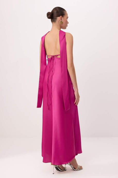 TRENDYOLMİLLA Dames Roze Effen Maxi Mouwloos Stijlvol/Avond A-lijn Jurken - Image 3