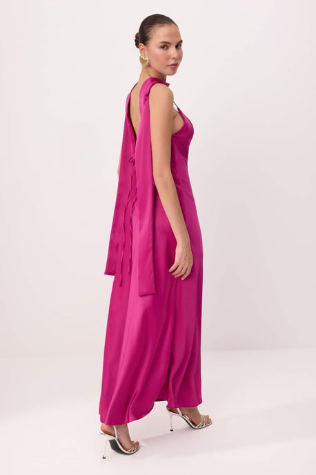 TRENDYOLMİLLA Dames Roze Effen Maxi Mouwloos Stijlvol/Avond A-lijn Jurken - Image 4