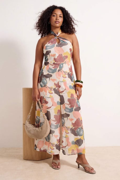 Trendyol Curve Dam Flerfärgad Grafiskt Maxi Ärmlös A-linje Plus size Klänning - Image 1