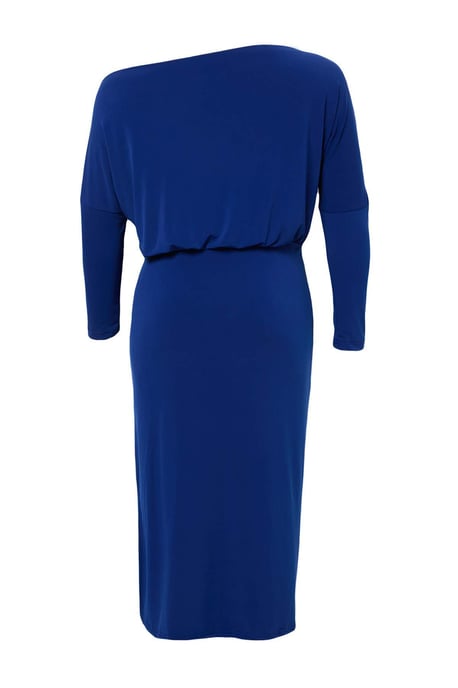 Trendyol Curve Dam Blå Enfärgad Maxi Lång Casual Bodycon Plus size Klänning - Image 2