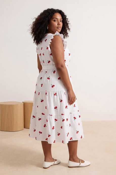 Trendyol Curve Dam Flerfärgad Grafiskt Maxi Ärmlös Casual A-linje Plus size Klänning - Image 2