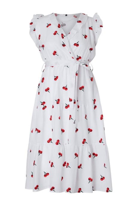Trendyol Curve Dam Flerfärgad Grafiskt Maxi Ärmlös Casual A-linje Plus size Klänning - Image 3
