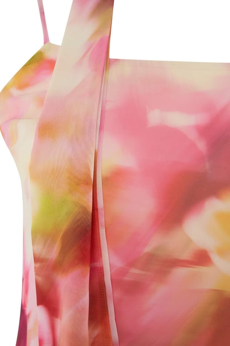 Trendyol Curve Dam Flerfärgad Blommig Maxi Ärmlös Rak Plus size Klänning - Image 4